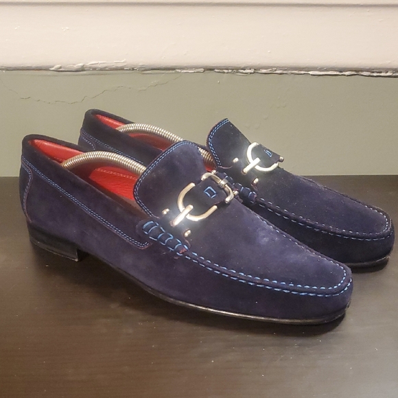 Donald J. Pliner Dark Blue Suede Loafers main image 5